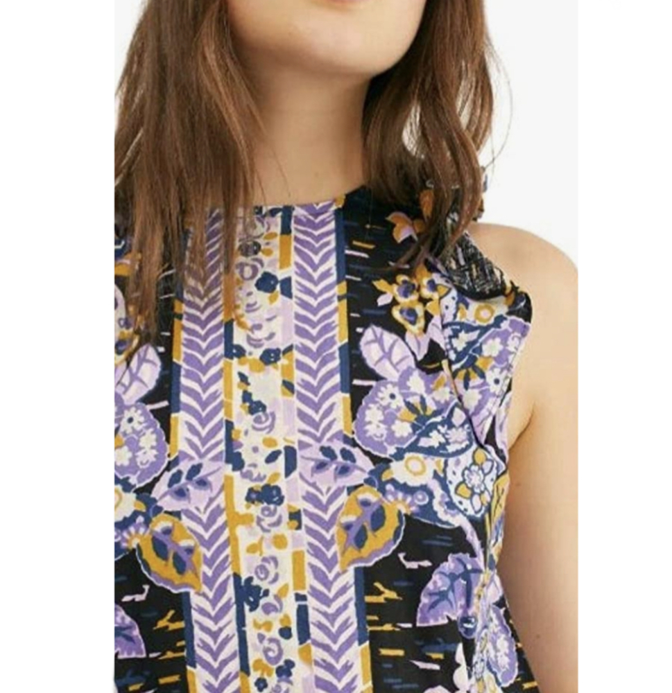 Free People Floral Tunic Black Size Medium - Picture 4 of 10
